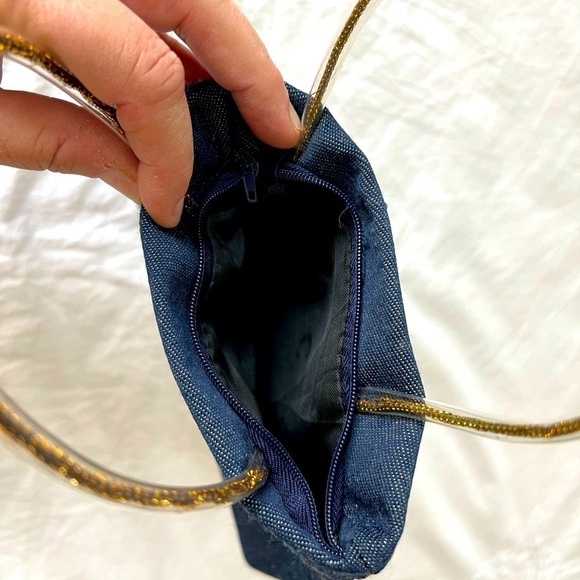 Mickey Mouse Embroidered Denim Zip Bag Purse Disney Comic - Picture 5 of 5